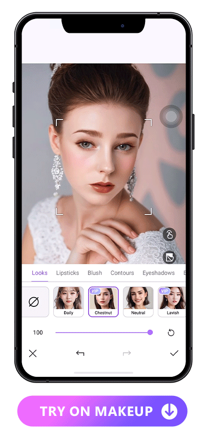 work flow of trying on wedding makeup looks with Vivid Glam